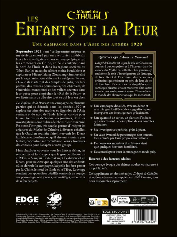 Vu de dos du livre l'appel de cthulhu