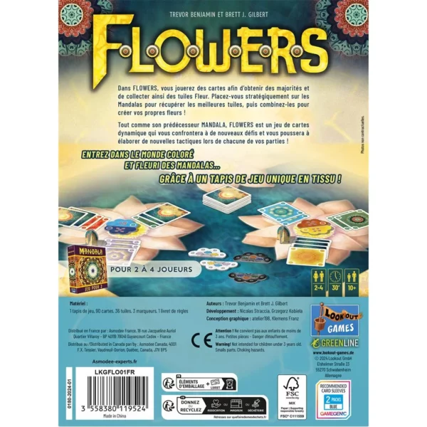 Vue de dos du jeu Flowers