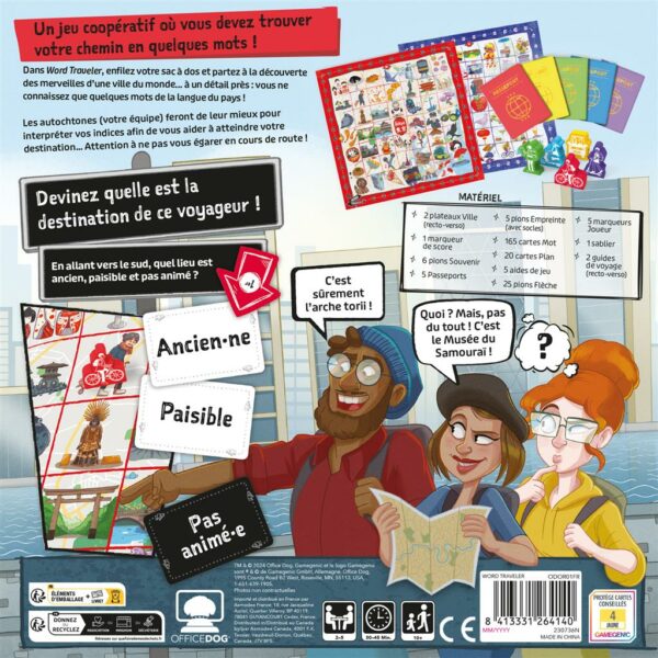 Vue de dos du jeu WORD TRAVELER