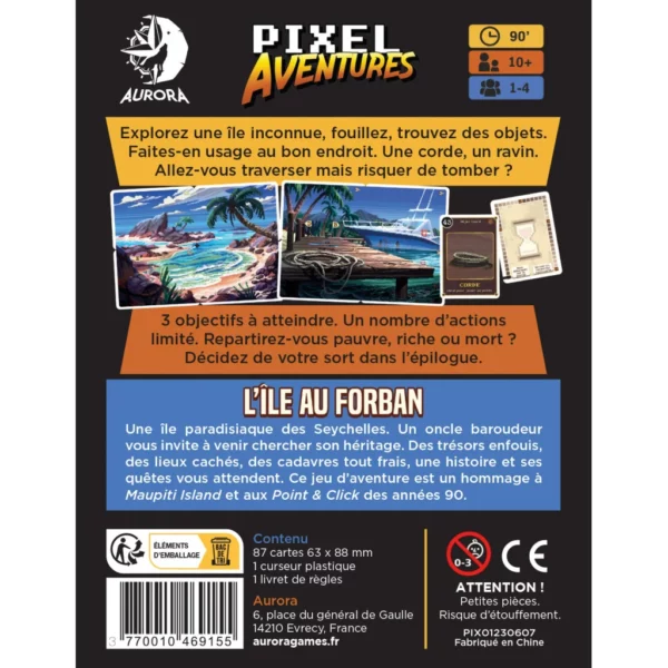 Vue dos du jeu Pixel Aventures - L'île au Forban
