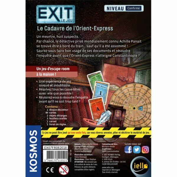 Visuel de dos EXIT le cadavre de l'orient express