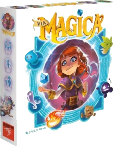 vue de face de la boite du jeu Via Magica