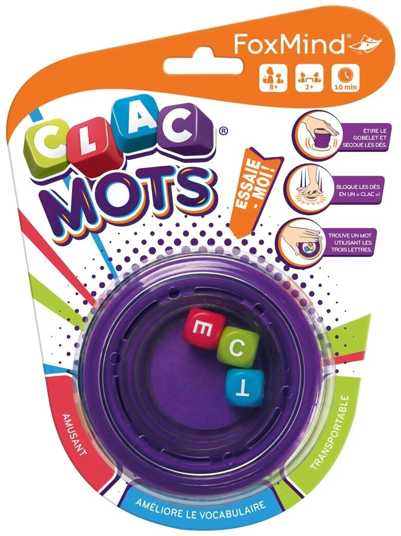 vue de face de la boite Clac Mots