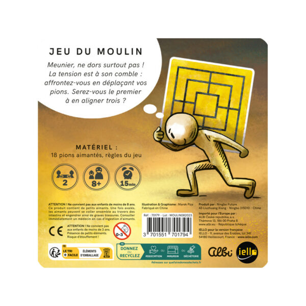 boite de dos jeu du moulin