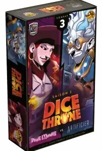 vue de face de la boite dice throne pirate vs artificier