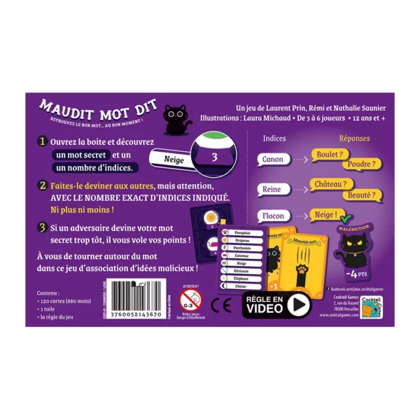 Maudit Mot Dit dos de boîte